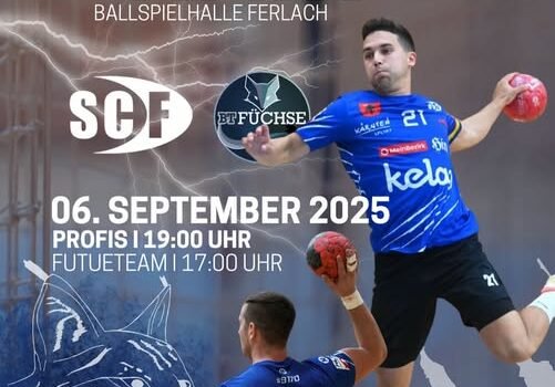 Ist möglicherweise ein Bild von 2 Personen, Personen, die American Football spielen, Personen, die Fußball spielen und Text „DAHAM BALLSPIELHALLEFE FERLACH SOF FÜCHSE 050 ARNTEN 12 SPLTRT MeinBezik DMcinBaina SDin kela 06. SEPTEMBER 2025 PROFIS 19:00 UHR FUTUETEAM 17:00 UHR 21 SOE SOF #9170 6“